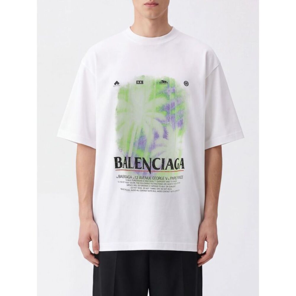 Balenciaga Men Balenciaga Relaxed Fit Cotton T-Shirt With Graphic Logo Print